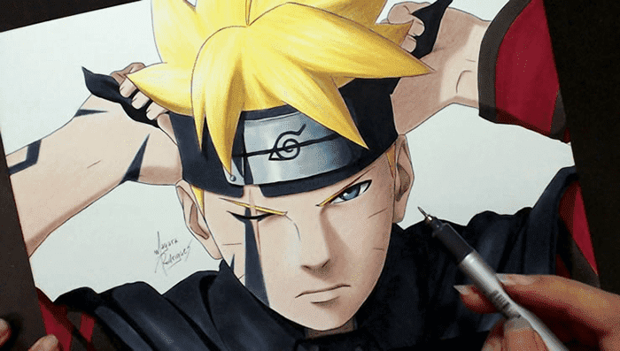 Desenho de arte Boruto: Esboço de Naruto Next Generations, desenho de uma  linha, ângulo, branco png